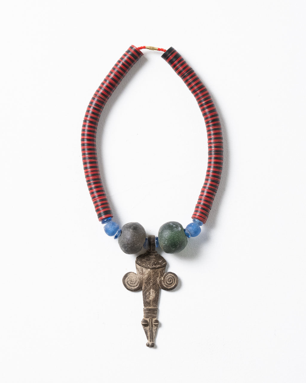Dogon Tribe Top & African Cord Beads & Glass Beads Combination Necklace