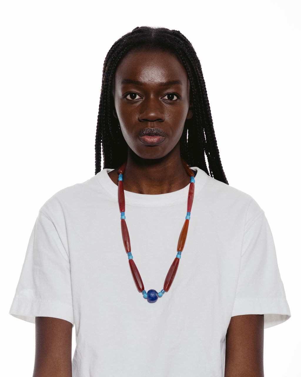 Antique Agate and Czech-made Bead Necklace