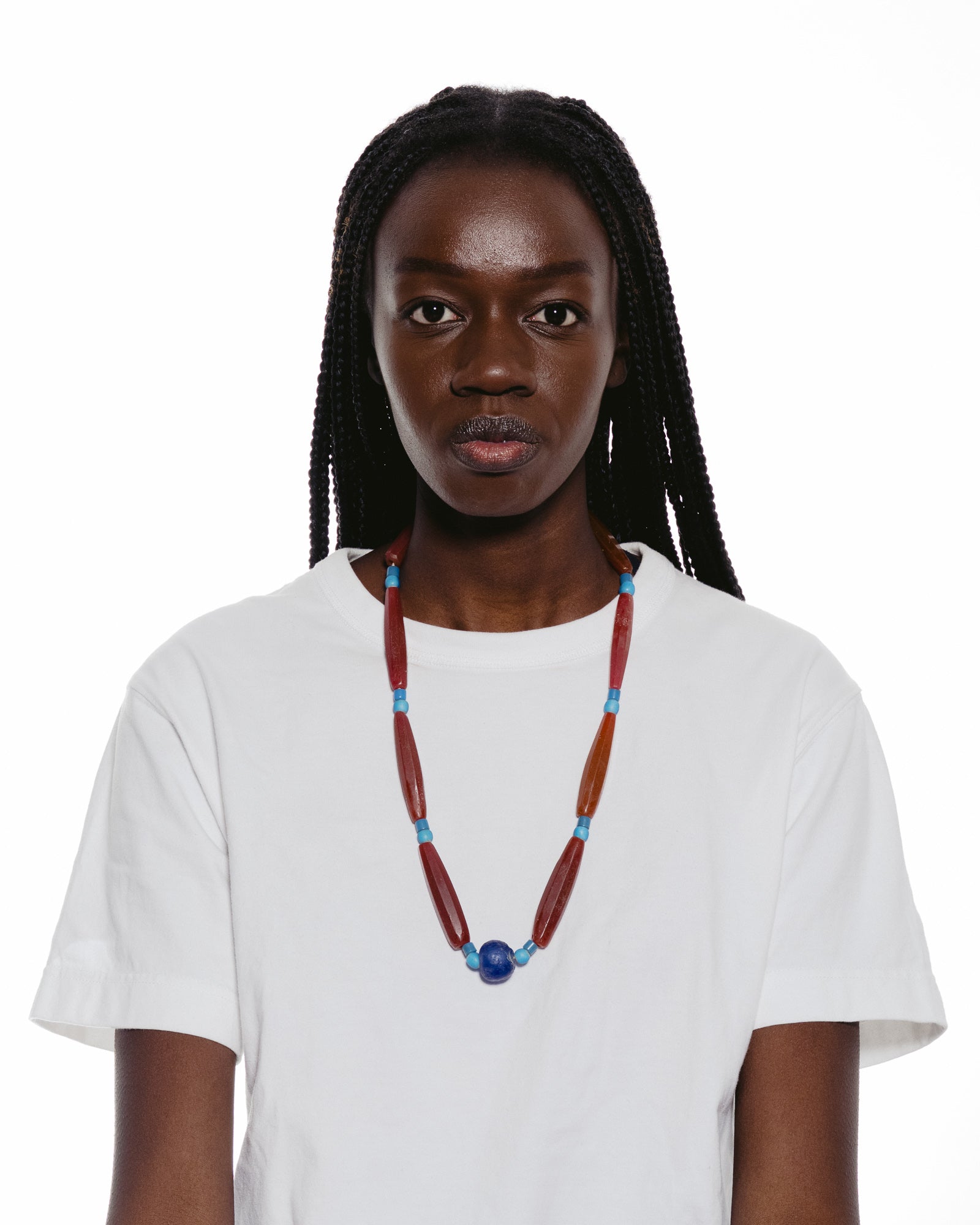 Antique Agate and Czech-made Bead Necklace