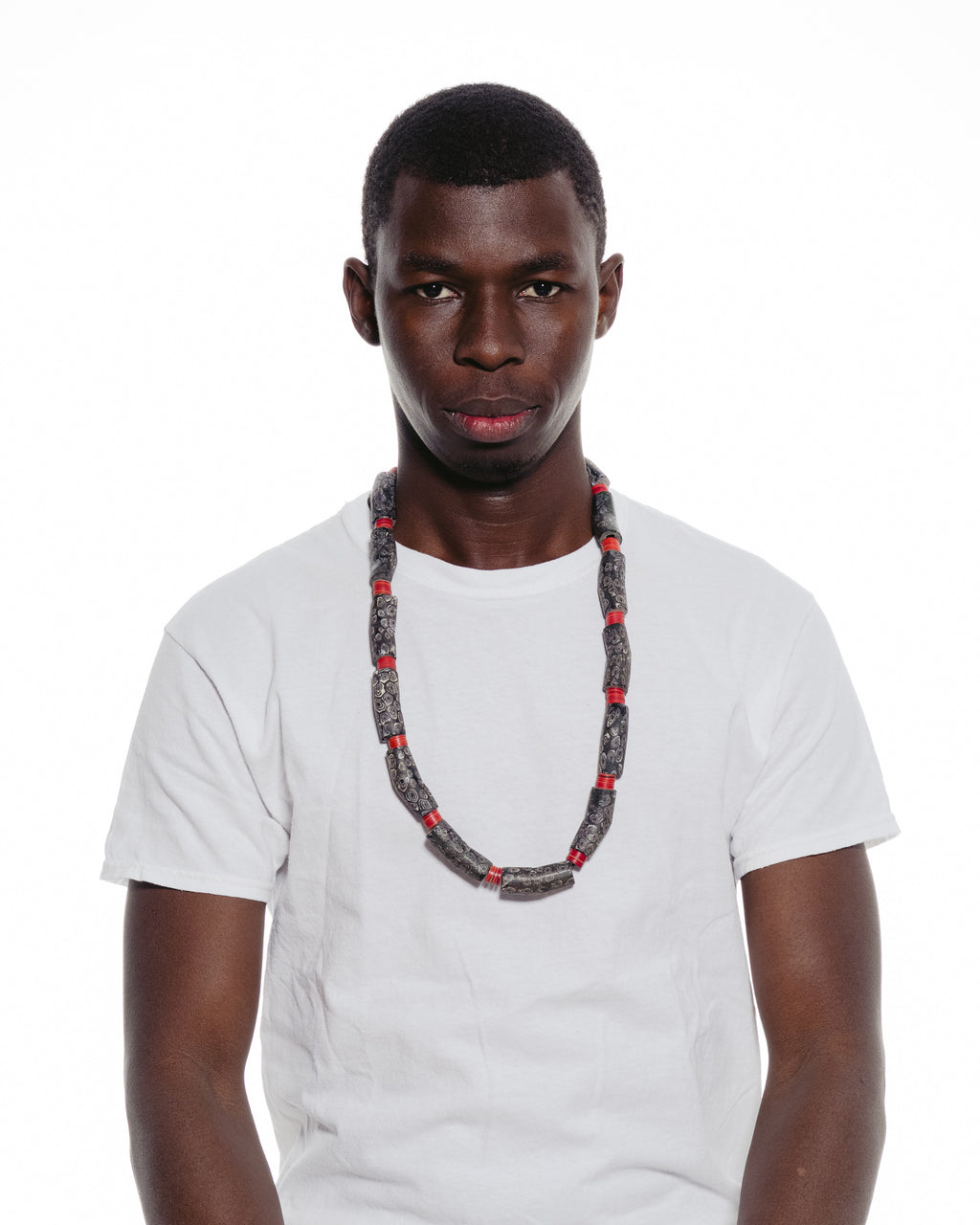 Antique trade beads made of Venetian glass. Banana-shaped beads from