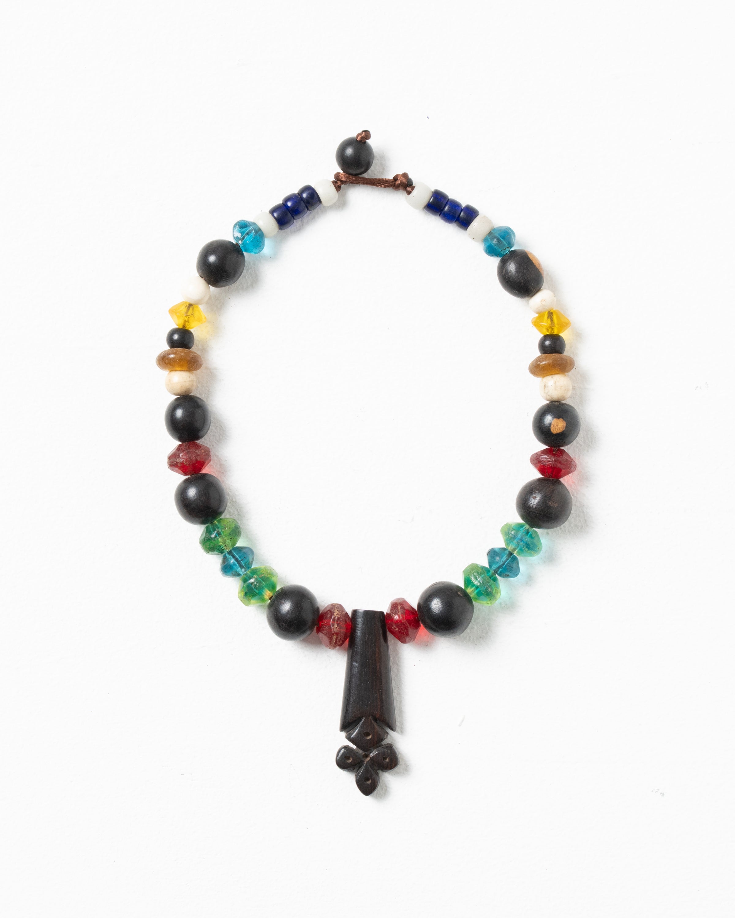 Combination Necklace Featuring Antique Trade Beads & African Black Ebony Wood